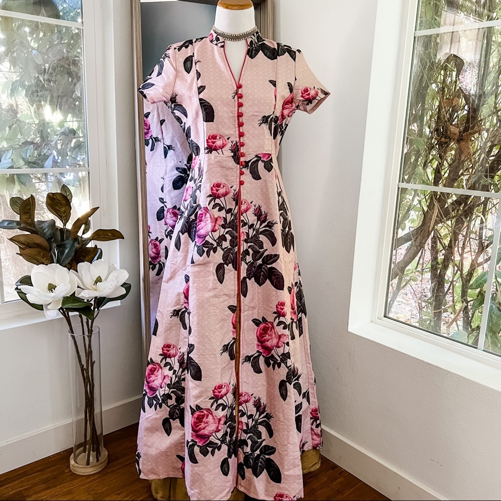 Indian Silk Maxi Jacket Tunic Kurti